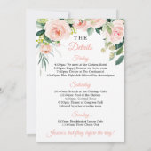 Bachelorette Weekend Itinerary Airy Blush Kaart (Achterkant)