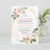 Bachelorette Weekend Itinerary Airy Blush Kaart (Staand voorkant)