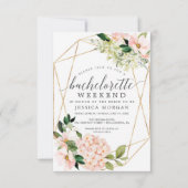 Bachelorette Weekend Itinerary Blush Hydrangea Kaart (Voorkant)