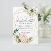 Bachelorette Weekend Itinerary Blush Hydrangea Kaart (Staand voorkant)