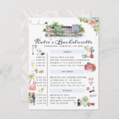 Bachelorette Weekend Itinerary | Charleston, SC In Uitnodiging Briefkaart (Voorkant / Achterkant)