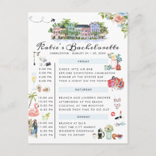 Bachelorette Weekend Itinerary   Charleston, SC In Uitnodiging Briefkaart