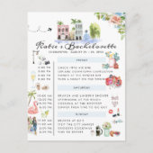 Bachelorette Weekend Itinerary | Charleston, SC Uitnodiging Briefkaart (Voorkant)