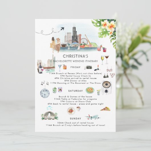 Bachelorette Weekend Itinerary | Chicago Kaart (Staand voorkant)