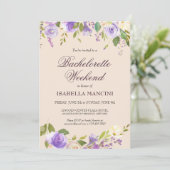 Bachelorette Weekend Itinerary Elegant Floral Kaart (Staand voorkant)