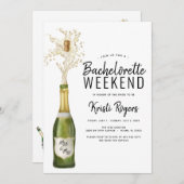 Bachelorette Weekend Itinerary Invitation Kaart (Voorkant / Achterkant)