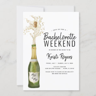 Bachelorette Weekend Itinerary Invitation Kaart