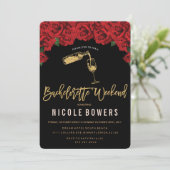 Bachelorette Weekend Itinerary Invitation Kaart (Staand voorkant)