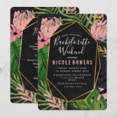 Bachelorette Weekend Itinerary Invitation Kaart (Voorkant / Achterkant)