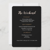 Bachelorette Weekend Itinerary Invitation Kaart (Achterkant)