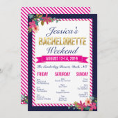 Bachelorette Weekend Itinerary Invitation Programmakaart (Voorkant / Achterkant)