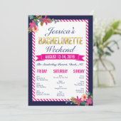 Bachelorette Weekend Itinerary Invitation Programmakaart (Staand voorkant)