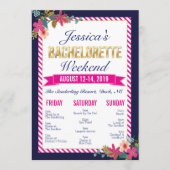 Bachelorette Weekend Itinerary Invitation Programmakaart (Voorkant)