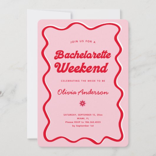Bachelorette Weekend Itinerary Kaart (Voorkant)