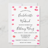Bachelorette Weekend Itinerary Kiss lipstick Kaart (Voorkant)