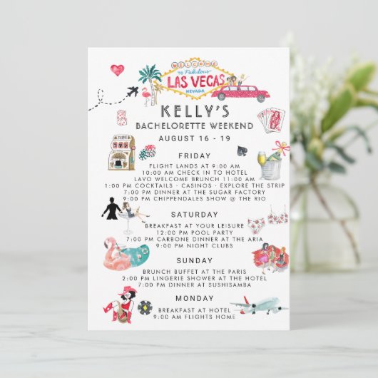 Bachelorette Weekend Itinerary | Las Vegas Kaart (Staand voorkant)