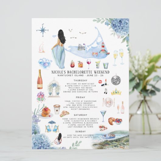 Bachelorette Weekend Itinerary | Nantucket Kaart (Staand voorkant)