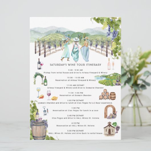 Bachelorette Weekend Itinerary | Napa Winery Kaart (Staand voorkant)