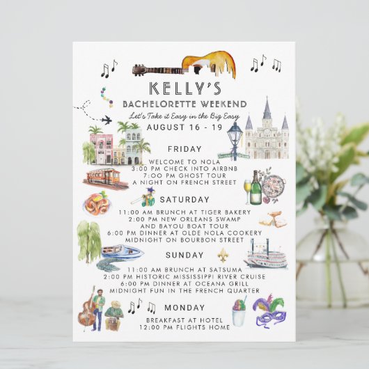 Bachelorette Weekend Itinerary | New Orleans Kaart (Staand voorkant)