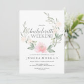 Bachelorette Weekend Itinerary Pastel Blush Kaart (Staand voorkant)