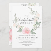 Bachelorette Weekend Itinerary Pastel Blush Kaart (Voorkant / Achterkant)