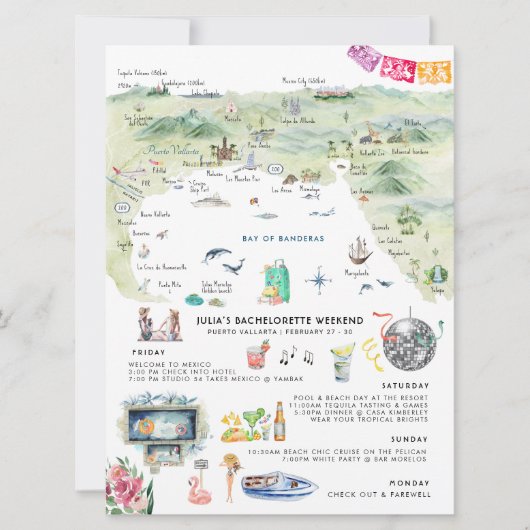 Bachelorette Weekend Itinerary | Puerto Vallarta Kaart (Voorkant)
