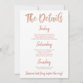 Bachelorette Weekend Itinerary Roos Gold Kaart (Achterkant)