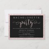 Bachelorette Weekend Itinerary Rosé Gold Invite Kaart (Voorkant)