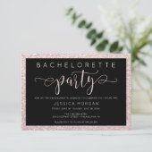 Bachelorette Weekend Itinerary Rosé Gold Invite Kaart (Staand voorkant)