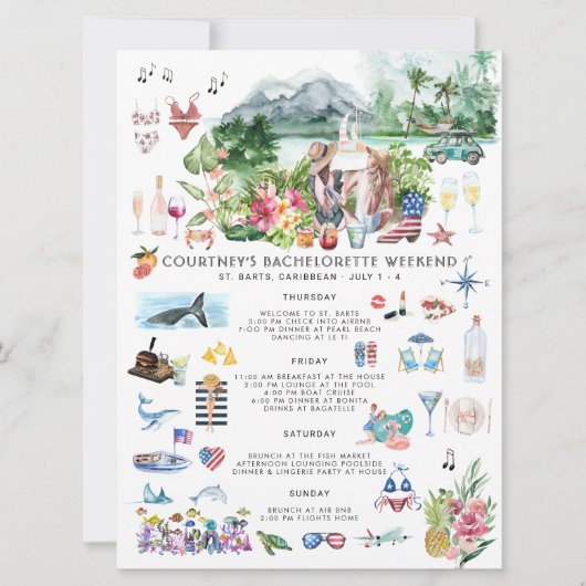 Bachelorette Weekend Itinerary | Saint Barthélemy Kaart (Voorkant)