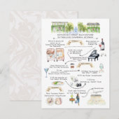 Bachelorette Weekend Itinerary | Savannah, Georgië Uitnodiging Briefkaart (Voorkant / Achterkant)