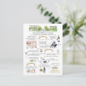 Bachelorette Weekend Itinerary | Savannah, Georgië Uitnodiging Briefkaart (Staand voorkant)