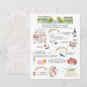 Bachelorette Weekend Itinerary | Savannah, Georgië Uitnodiging Briefkaart (Voorkant / Achterkant)