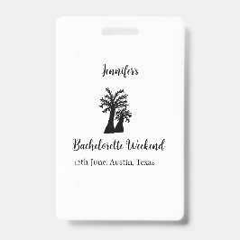 Bachelorette weekend kokosboom club voeg naam toe  badge