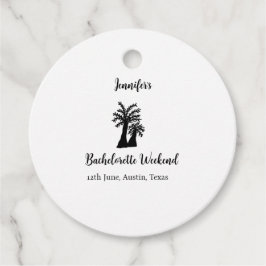 Bachelorette weekend kokosboom club voeg naam toe  bedankjes labels