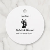 Bachelorette weekend kokosboom club voeg naam toe  bedankjes labels (Achterkant)