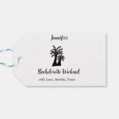 Bachelorette weekend kokosboom club voeg naam toe  cadeaulabel (Achterkant Horizontaal)