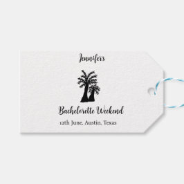 Bachelorette weekend kokosboom club voeg naam toe  cadeaulabel