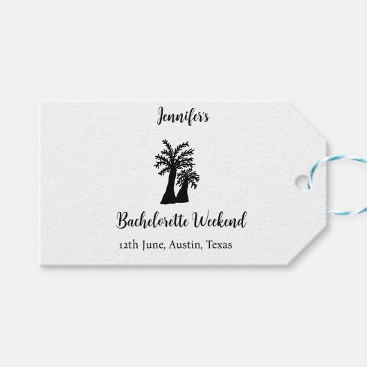 Bachelorette weekend kokosboom club voeg naam toe  cadeaulabel (Voorkant (Horizontaal))