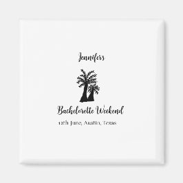 Bachelorette weekend kokosboom club voeg naam toe  magneet