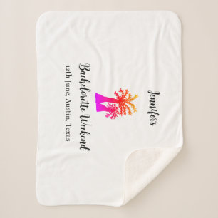 Bachelorette weekend kokosboom club voeg naam toe sherpa deken