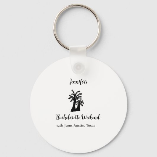 Bachelorette weekend kokosboom club voeg naam toe  sleutelhanger (Voorkant)
