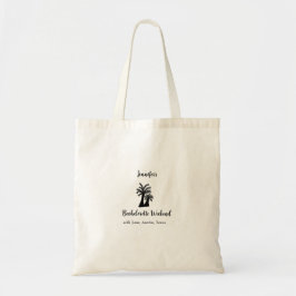 Bachelorette weekend kokosboom club voeg naam toe  tote bag