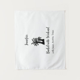 Bachelorette weekend kokosboom club voeg naam toe  wandkleed