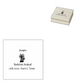 Bachelorette weekend kokosnoot boom club voeg naam rubberstempel (Gestempeld)