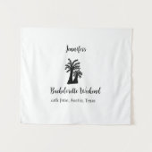 Bachelorette weekend kokosnoot boom club voeg naam wandkleed (Voorkant (horizontaal))