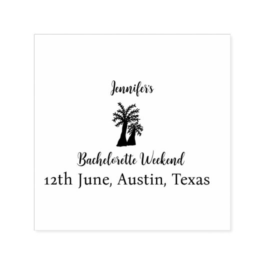 Bachelorette weekend kokospalm club naam toevoegen  zelfinktende stempel (Design)