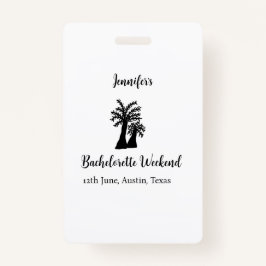 Bachelorette weekend kokospalm club voeg naam toe  badge