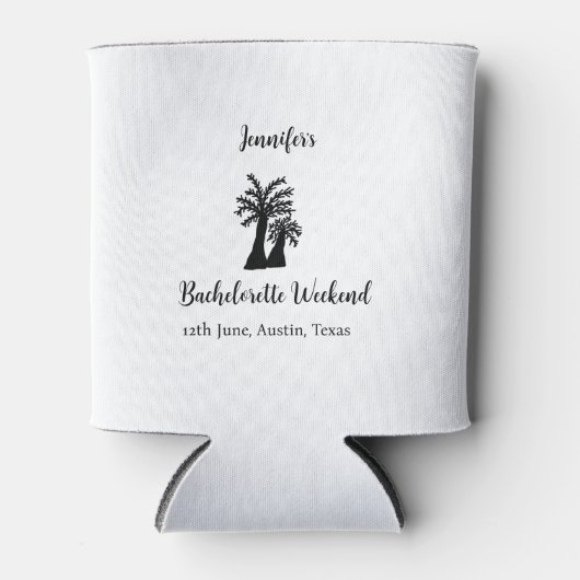 Bachelorette weekend kokospalm club voeg naam toe blikjeskoeler (Voorkant)