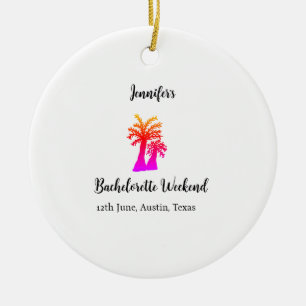 Bachelorette weekend kokospalm club voeg naam toe  keramisch ornament